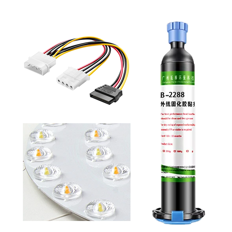 UV Glue for LED & Ribbon Cable Fixation One-Part High Toughness Yellowing Resistant Low Odor Fast Curing