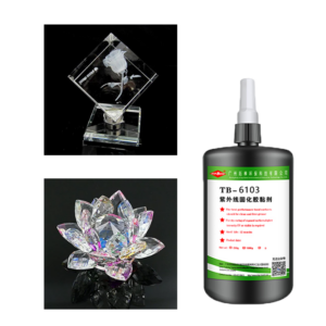 UV Glue for Irregular Glass Bonding Non-yellowing High Strength for Crystal Fast UV Curing Clear Adhesive