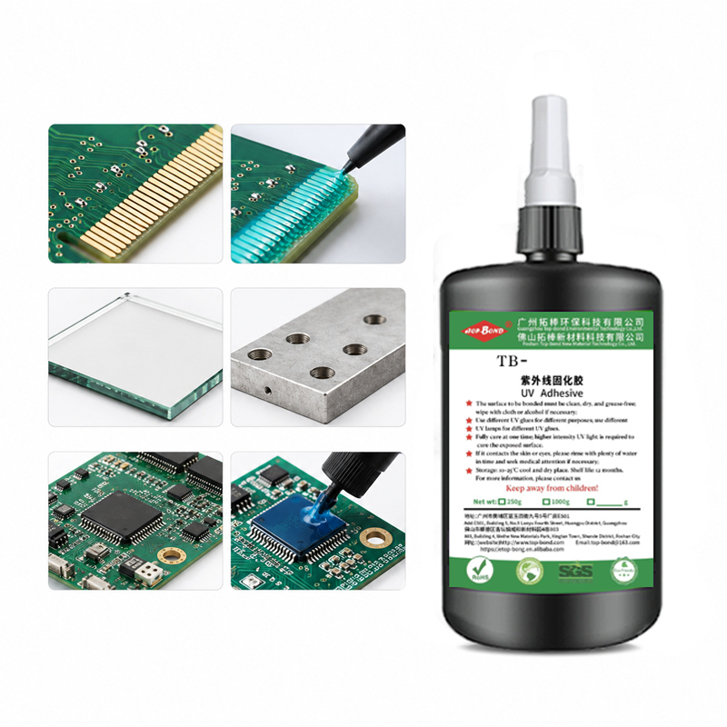 Peelable UV Adhesive for Glass Metal Ceramic Protection, Fast Curing and Low Residue Removal